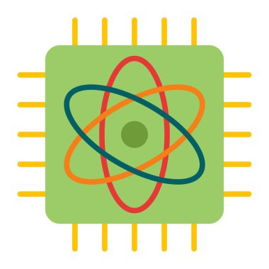 Kuantum Hesaplama Düz Simge Tasarımı
