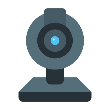 Yuvarlak Webcam Düz Simge Tasarımı