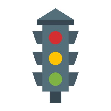 Trafik Denetim Düz Simgesi Tasarımı