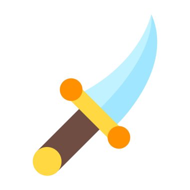 Hançer Düz Simge Tasarımı