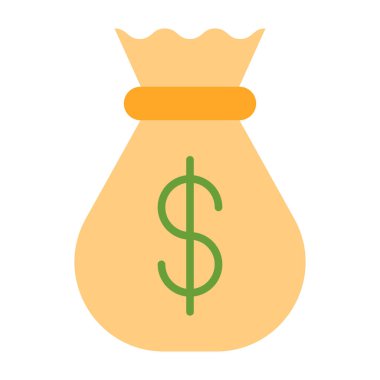 Para çantası düz simgesi tasarım