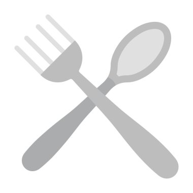 Çatal ve Kaşık Düz Simge Tasarımı