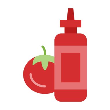 Ketçap Düz Simge Tasarımı