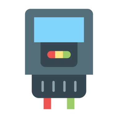 Elektrik Metre Düz Simge Tasarımı