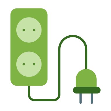 Uzantı Kordonu Düz Simge Tasarımı