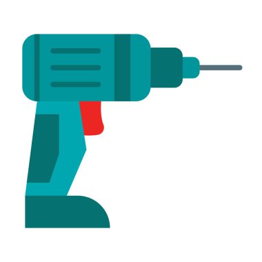 Power Drill Düz Simge Tasarımı