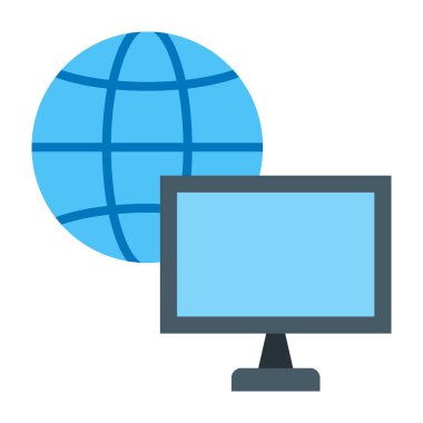 Uzaktan Erişim Düz Simge Tasarımı