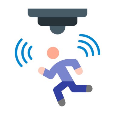 Hareket Sensörü Düz Simge Tasarımı