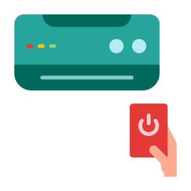 Akıllı Klima Düz Simge Tasarımı