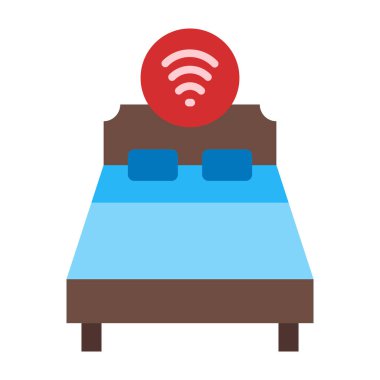 Akıllı Yatak Düz Simge Tasarımı