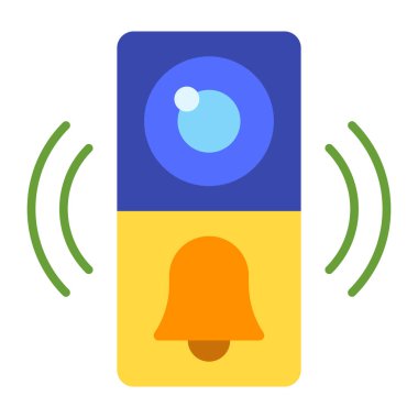 Video Kapı Çanı Düz Simge Tasarımı