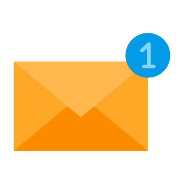 Yeni E- posta Düz Simgesi Tasarımı