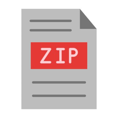 Zip Dosyası Düz Simge Tasarımı