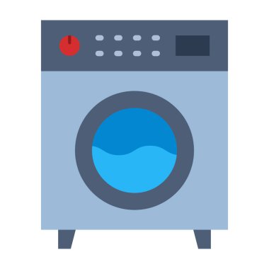 Çamaşır Makinesi Düz Simge Tasarımı