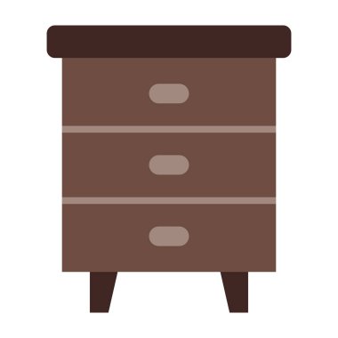 Nightstand Düz Simge Tasarımı