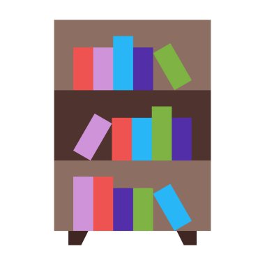 Kitaplık Düz Simge Tasarımı