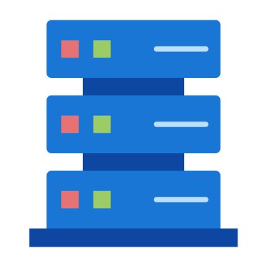Sunucu Rack Düz Simge Tasarımı