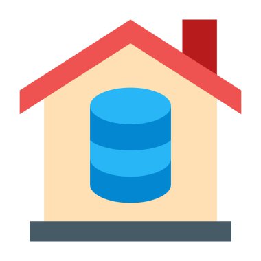 Veri Merkezi Düz Simge Tasarımı