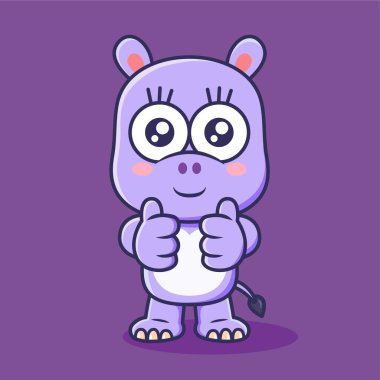 Herhangi bir dijital amaç için sevimli hayvan karakteri çizgi film vektör çizimi