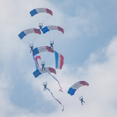 Les Parachustes de l 'Arme de l' Air & de l 'Espace, Fransız Paraşüt Ekran Takımı, RAF Cosford Hava Gösterisi 2023' te çekildi.