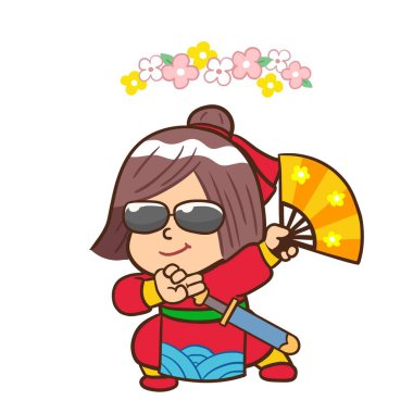 Çizgi filmci, bir hayranla Çin kostümü giyip dans ediyor.