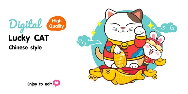 Çinli şanslı kedi. Bu iyi bir satışın göstergesi. İşini güzelce süslemek için kullan..