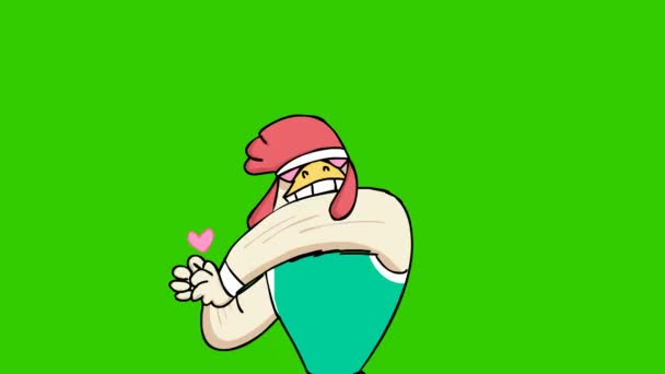 Galinha Engraçado Animação Tela Verde Emoção Personagem Vídeo — Vídeo de Stock