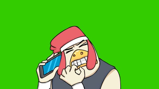 Animación Chickenfunny Pantalla Verde Personaje Emoción Video — Vídeo de stock