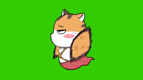 화면에 오리와 고양이 할로윈 애니메이션 캐릭터 비디오 — 비디오