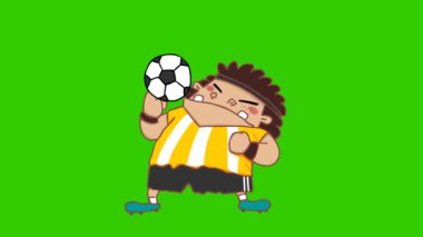 Man stone ve spor animasyonu yeşil ekranda, duygu karakteri 4k video