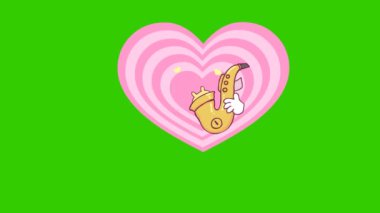 Yeşil ekranda şirin tavşan animasyonu, duygu karakteri 4k video