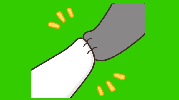 Анімація Літньої Кішки Зеленому Екрані Емоційний Персонаж Відео — стокове відео