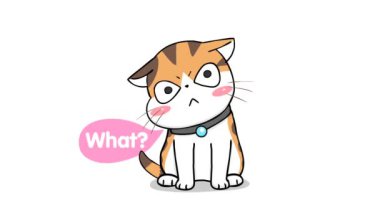 Animasyon Kedicik 'N' aber? Metin Beyaz Arkaplan