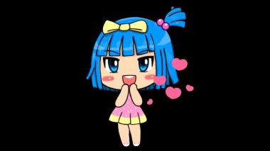 Tatlı Mavi Saçlı Kız Dans Ediyor