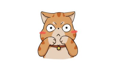 Animasyon Kedi Sürten Gözler Beyaz Arkaplanda Gördüklerine İnançsızlıkla Bakıyor