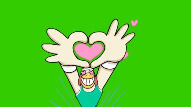 Komik Animasyon Tavuğu Kolay Krom Anahtara Sevgi Gösteriyor