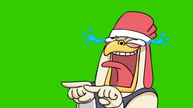 Komik Animasyon Karakteri Gösterme ve Gülme 