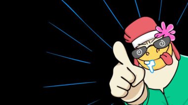 Animasyon Deli Giyimli Karakter İşaret Parmağı