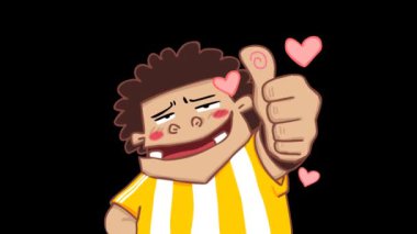 Animasyon Futbolcu Başparmağını kaldırıyor 