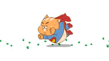Süpermen Kostümlü Şişko Kedi Uçuyor