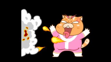 Animasyon Şişman Kedi Sarılması