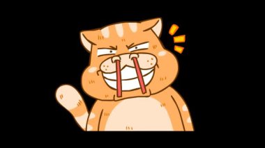 Çubuklu Komik Şişko Kedi