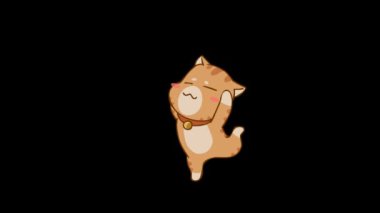 Animasyon Kedi Sıçrayan Bale Dansı 