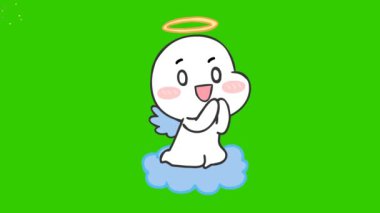 Animasyon Küçük Melek Video Stoku İçin Dua Ediyor