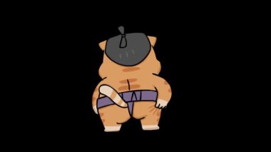 Sumo Cat Animation Butt Scratch 
