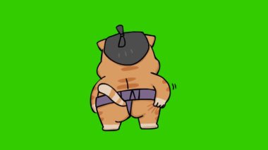 Sumo Cat Animation Butt Scratch 