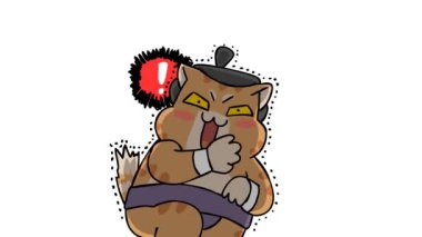 Yeşil Ekranda Korkutulmuş Sumo Kedi Canlandırması