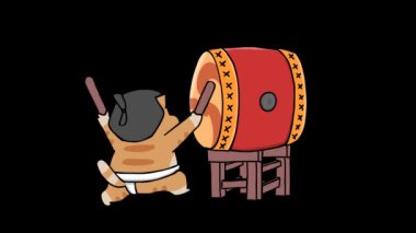 Sumo Kedi Davulcusu Kolay Birleşim Canlandırması