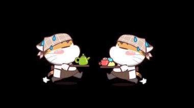  Video Stok için Kafe İşçi Animasyon Kahve Servisi