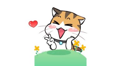 Kolay Düzenleme İçin Mutlu Kedi Animasyonu